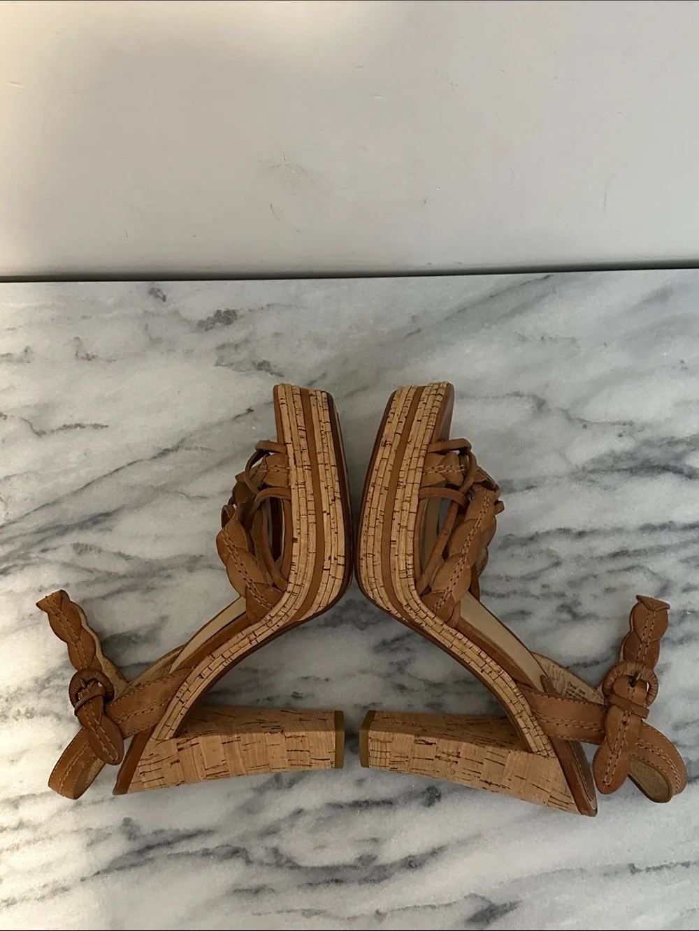 Frye Lena Leaf Ankle Platform Sandals women’s sz 9.5